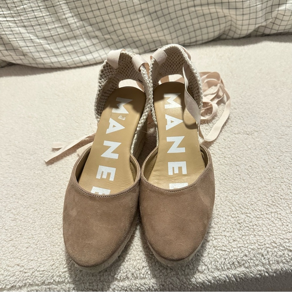 Manebi Women's Tan Espadrille Shoes size 6